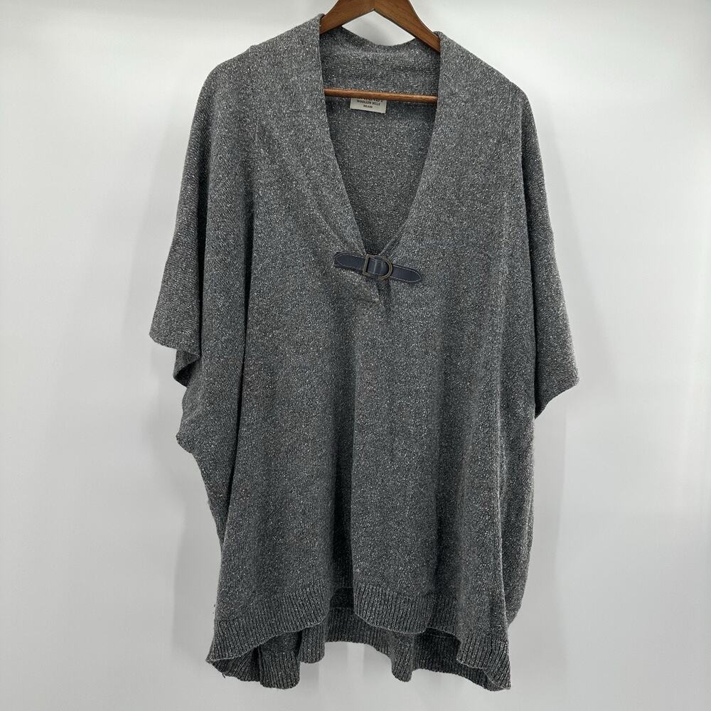 Blarney Woolen Mills Sweater Merino Wool Silk Blend Poncho Boxy Slouchy Pullover